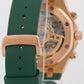 PAPERS Audemars Piguet Royal Oak Chrono GREEN 18K Rose Gold Watch 26240OR BOX