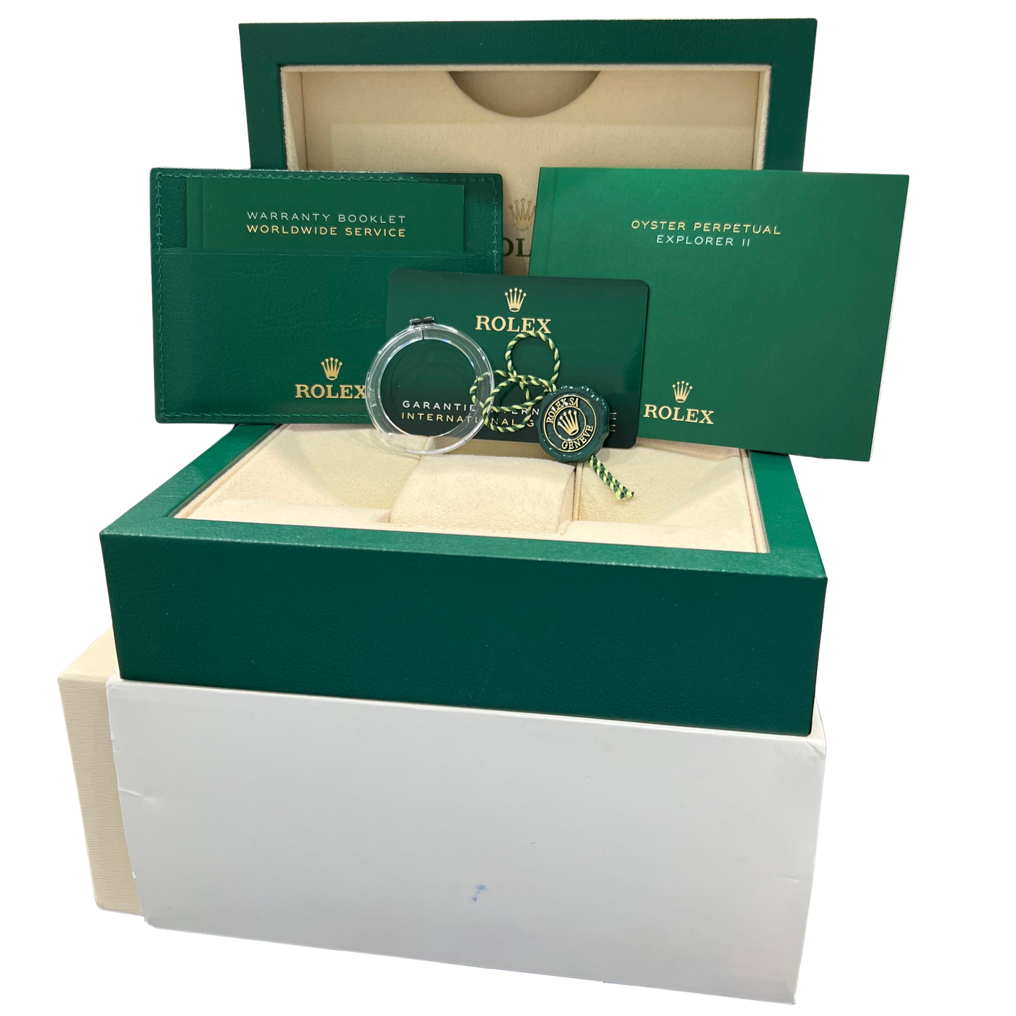 2022 PAPERS Rolex Explorer II 42mm POLAR WHITE Date GMT Steel 226570 Watch BOX