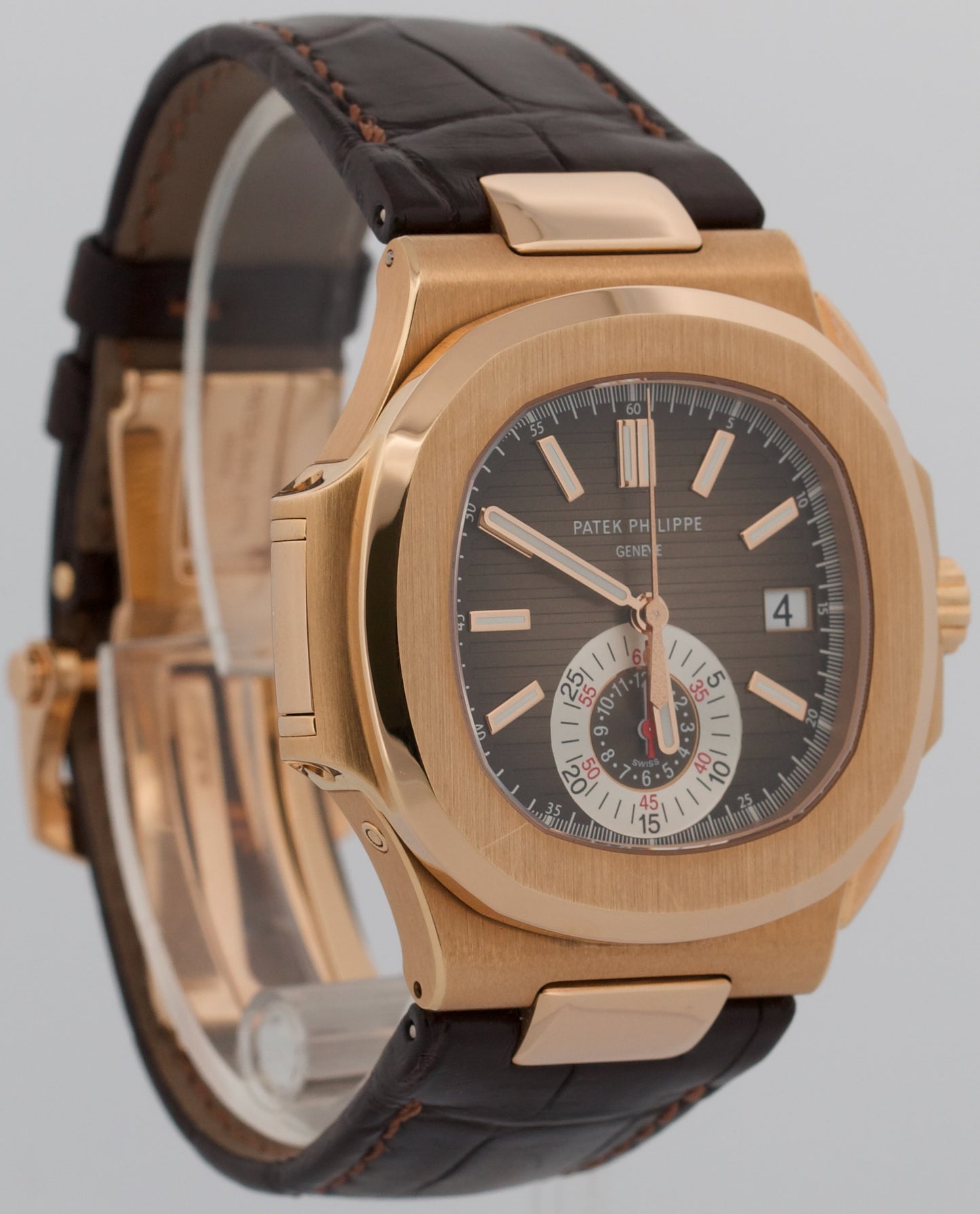 2022 PAPERS Patek Philippe Nautilus 40.5mm CHOCOLATE 18K Rose Gold 5980R-001 BOX