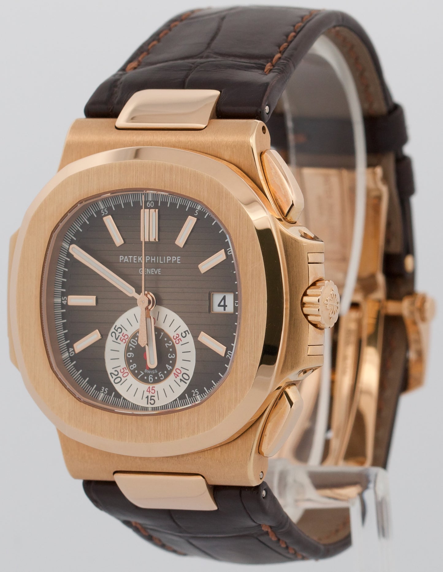2022 PAPERS Patek Philippe Nautilus 40.5mm CHOCOLATE 18K Rose Gold 5980R-001 BOX