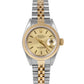 Ladies Rolex DateJust CHAMPAGNE 18K Yellow Gold JUBILEE Fluted 26mm 69173 BOX