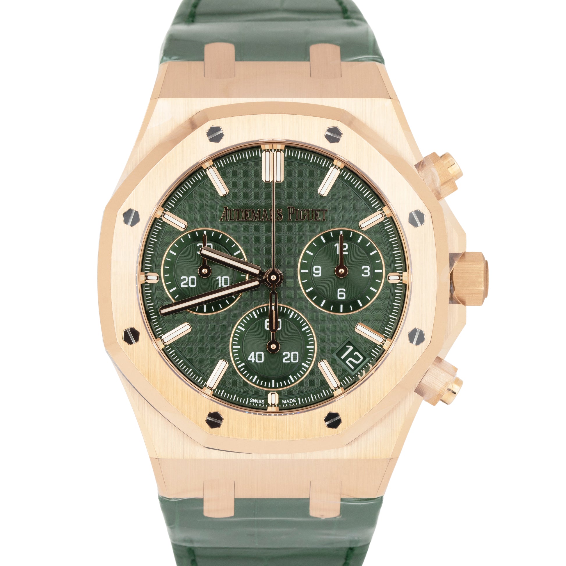 BRAND NEW Audemars Piguet Royal Oak Chrono Green 18K Rose Gold