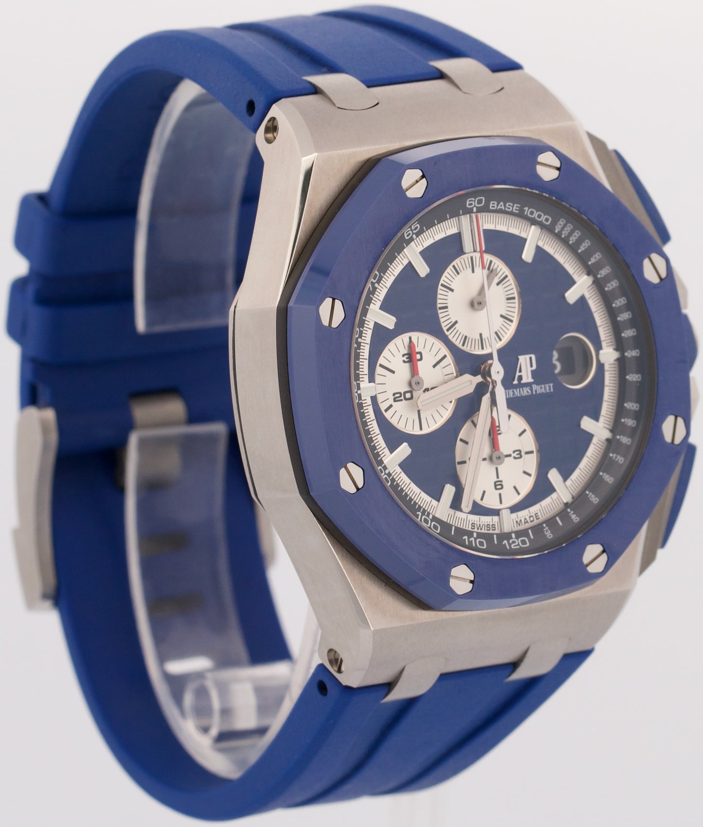 PAPERS Audemars Piguet Royal Oak Offshore BLUE Rubber Steel 44mm 26400SO BOX