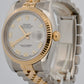 Rolex DateJust 36mm WHITE ROMAN Two-Tone JUBILEE Steel 18K Yellow Gold 116233