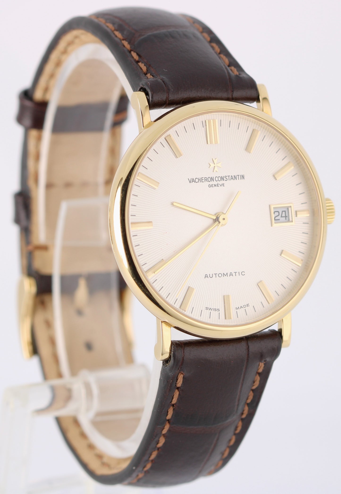 2005 PAPERS Vacheron Constantin Patrimony 18k Gold Silver 35mm 42002/000J Watch