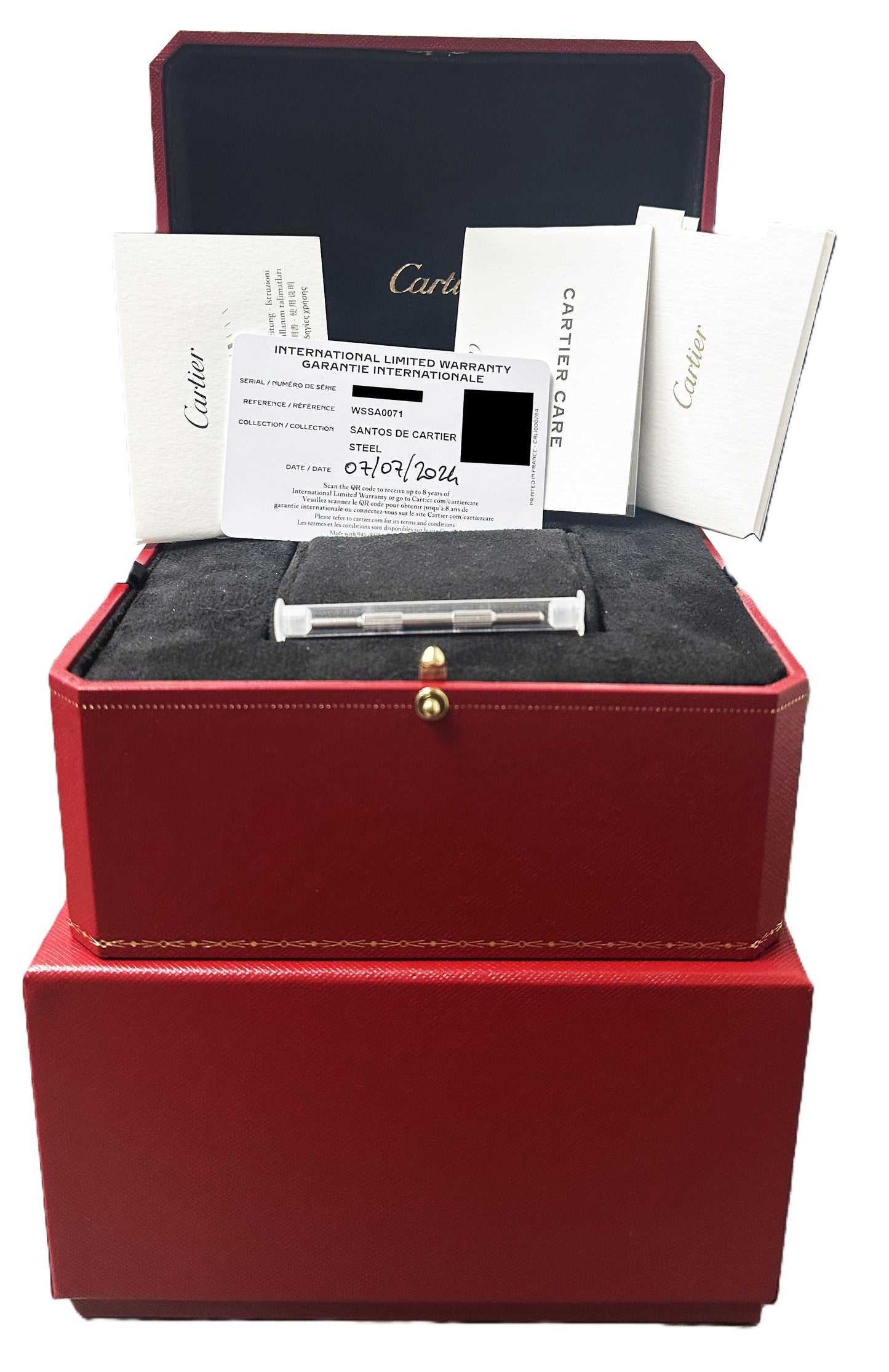 2024 PAPERS Cartier Santos Steel Blue Roman 47mmx39mm 4072 WSSA0071 Watch BOX