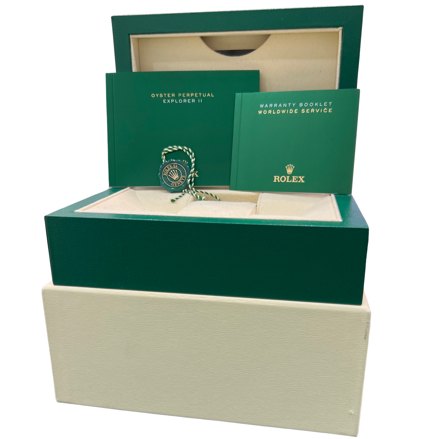 Rolex Explorer II 42mm 216570 POLAR WHITE Orange Stainless Steel GMT Watch BOX