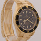 Rolex Submariner Date BLACK 18K Yellow Gold NO-HOLES Oyster 40mm 16618 Watch
