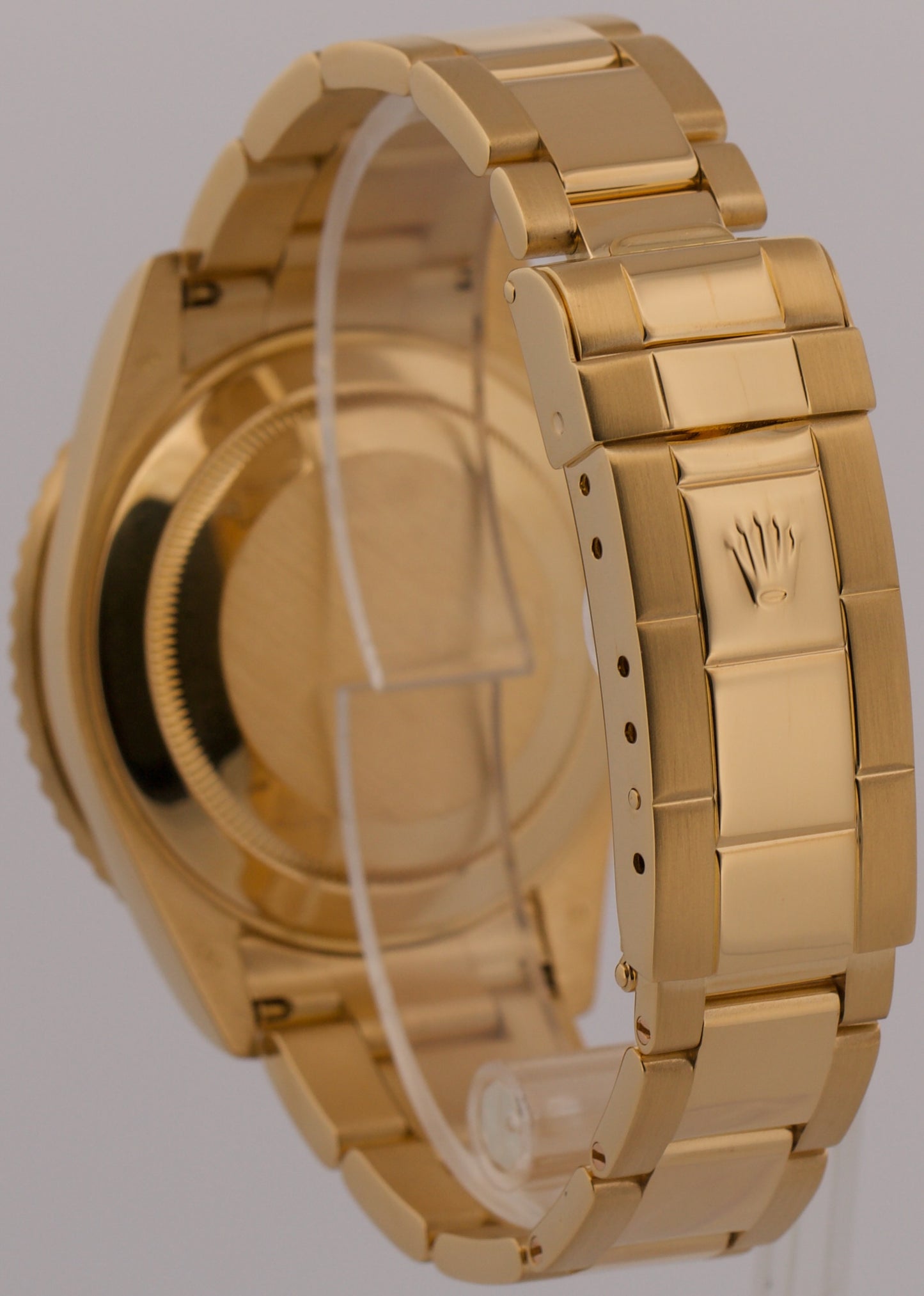 Rolex Submariner Date BLACK 18K Yellow Gold NO-HOLES Oyster 40mm 16618 Watch