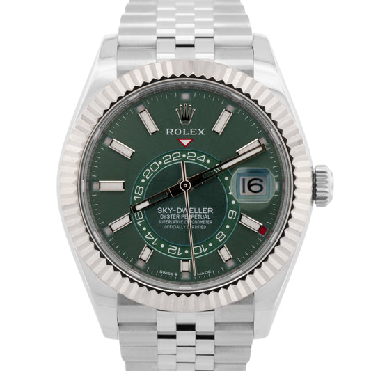 2025 NEW PAPERS Rolex Sky-Dweller GREEN 42mm JUILEE 18K Stainless 336934 BOX