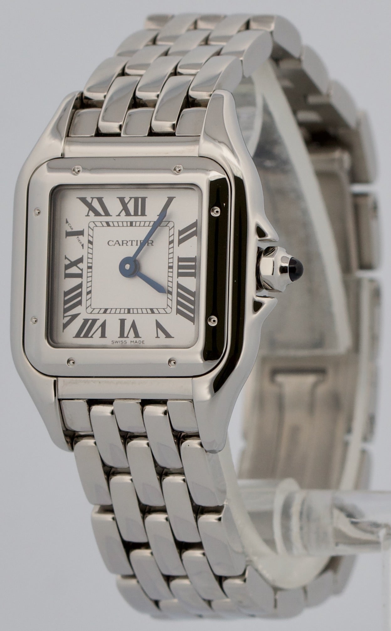 PAPERS Ladies Cartier Panthere Small Steel WHITE Roman 23mm Quartz 4177 WSPN0013