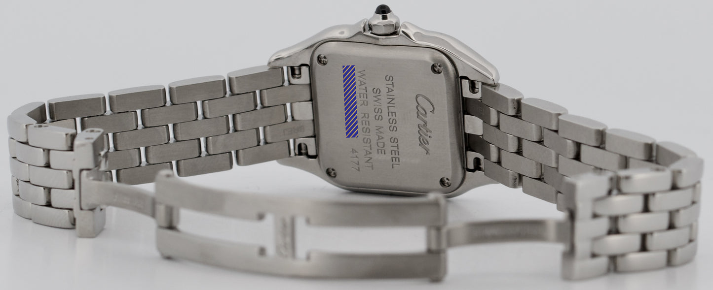 PAPERS Ladies Cartier Panthere Small Steel WHITE Roman 23mm Quartz 4177 WSPN0013