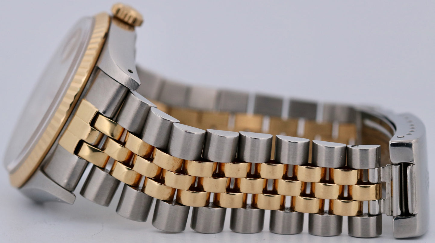 PAPERS Rolex DateJust 36mm IVORY COMPUTER JUBILEE 18K Gold Steel 16233 Watch BOX