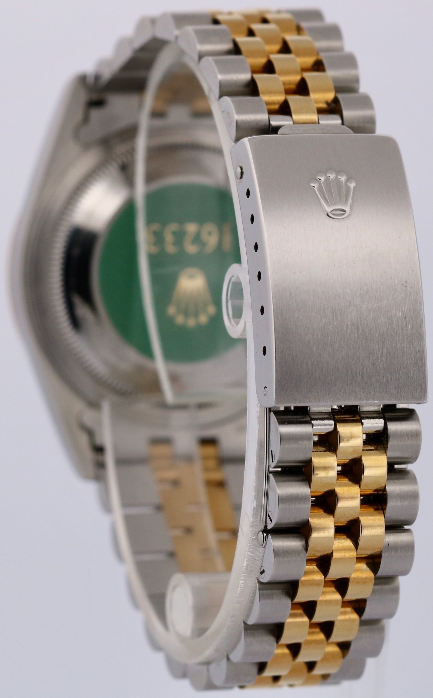 NEW 1999 PAPERS Rolex DateJust 36mm WHITE 18K Gold NOS Steel JUBILEE 16233 BOX