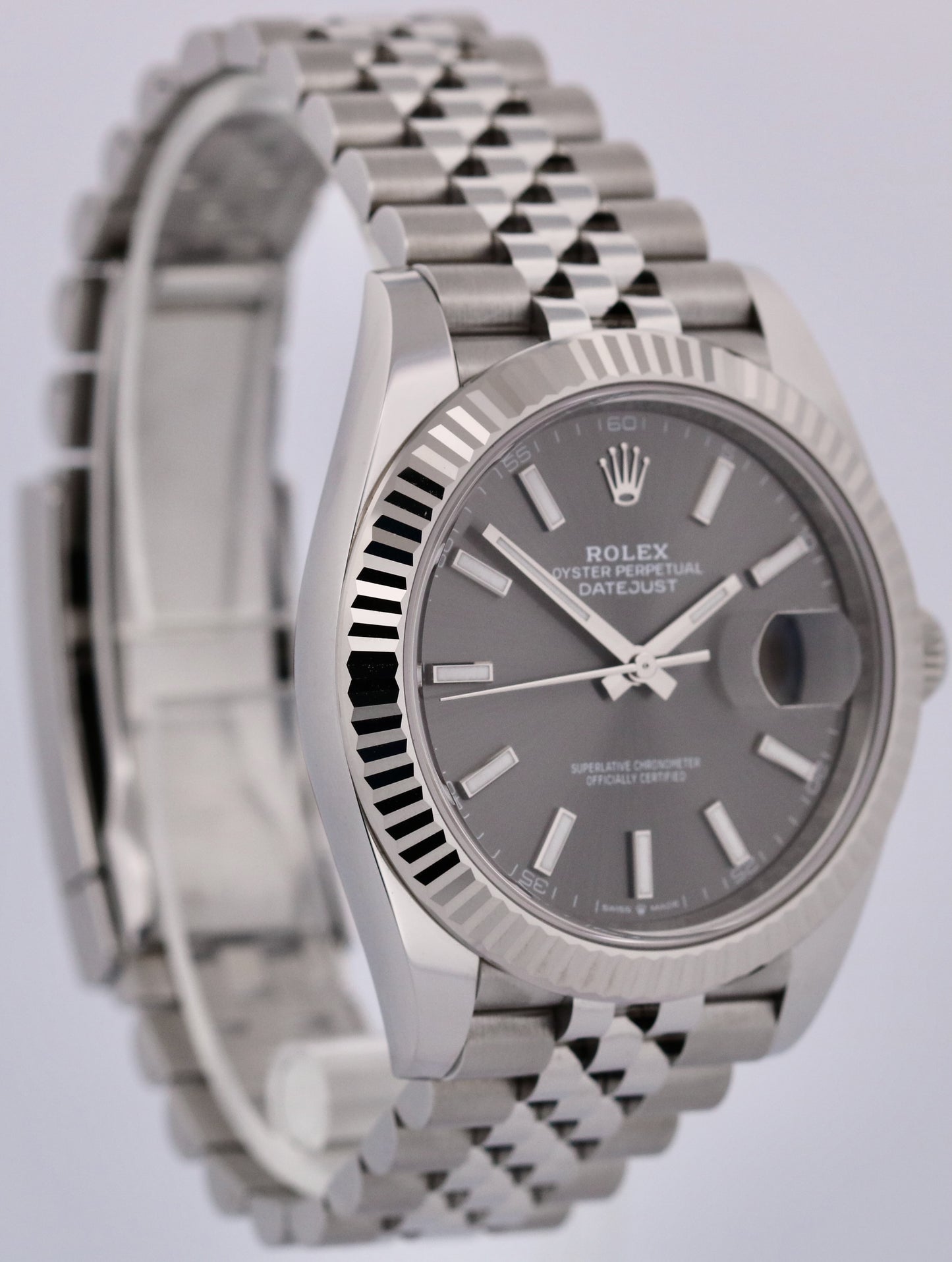 2024 PAPERS Rolex DateJust 41 RHODIUM 18K Gold Steel JUBILEE 41mm 126334 BOX