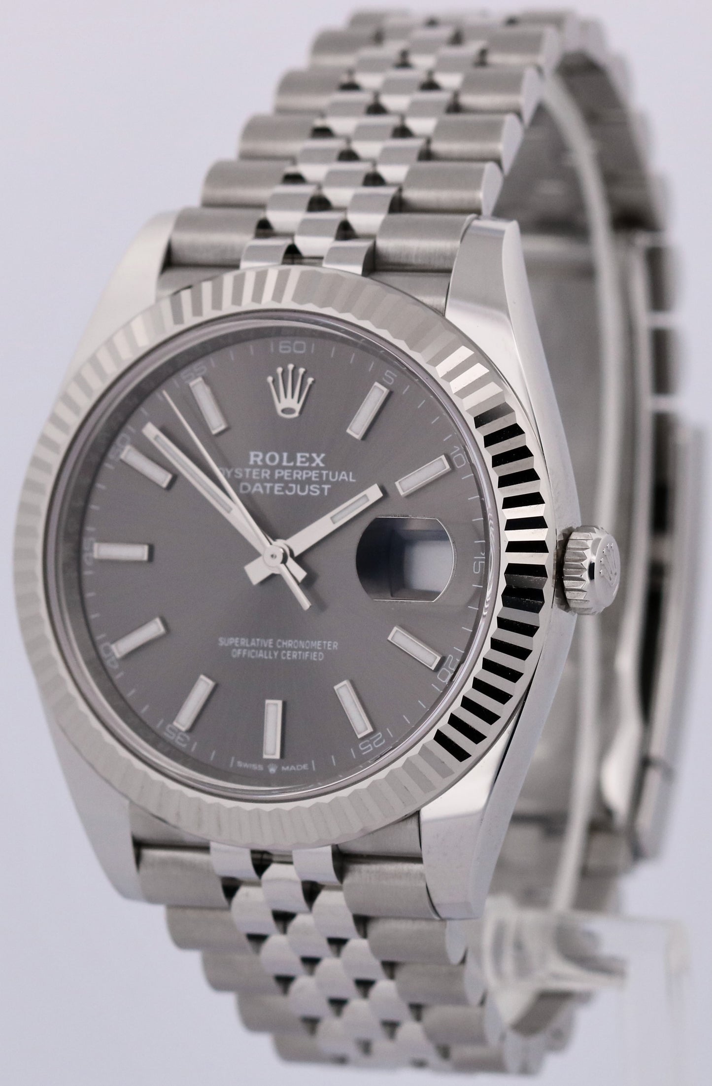2024 PAPERS Rolex DateJust 41 RHODIUM 18K Gold Steel JUBILEE 41mm 126334 BOX