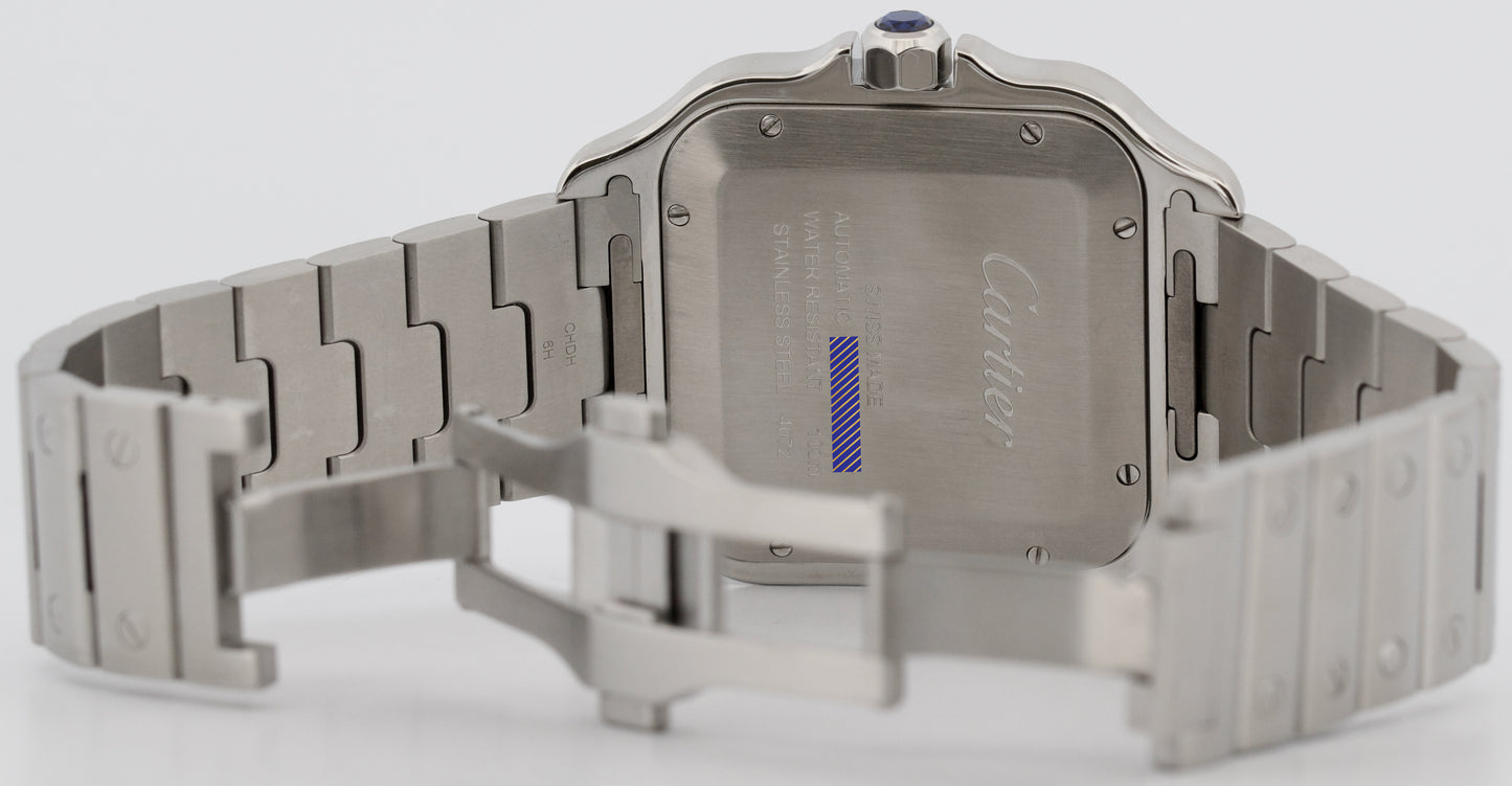 2025 CPO PAPERS Cartier Santos 39.8mm WHITE ROMAN Stainless 4072 WSSA0018 BOX