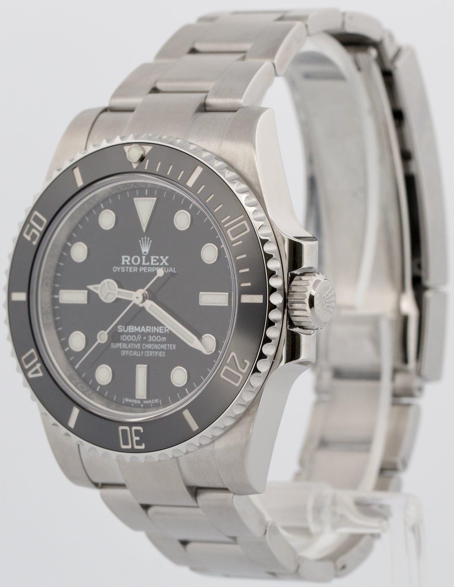 2018 PAPERS Rolex Submariner No-Date 40mm BLACK Ceramic Steel 114060 LN BOX