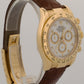Rolex Daytona Cosmograph WHITE ARABIC 18K Yellow Gold Brown Leather 116518