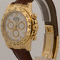 Rolex Daytona Cosmograph WHITE ARABIC 18K Yellow Gold Brown Leather 116518