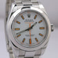 MINT PAPERS Rolex Milgauss WHITE Stainless Steel 40mm 116400 Oyster Watch BOX