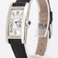 Cartier Tank Americaine 18k White Gold 18x35mm Ivory Leather Quartz 1713 Watch