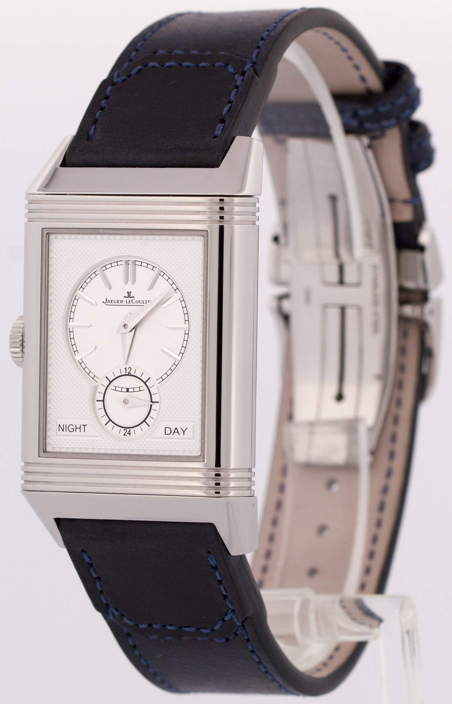 MINT PAPERS Jaeger LeCoultre Reverso Tribute Duoface BLUE SILVER Q3988482 BOX