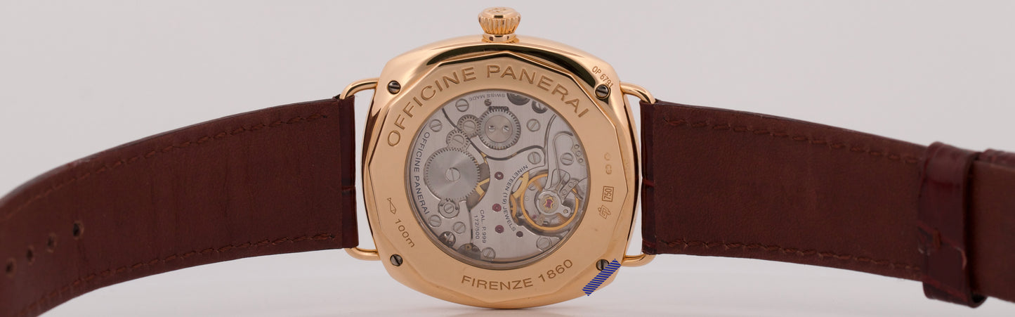 Panerai Radiomir 18k Rose Gold BROWN 42mm Manual Leather PAM00336 Watch BOX