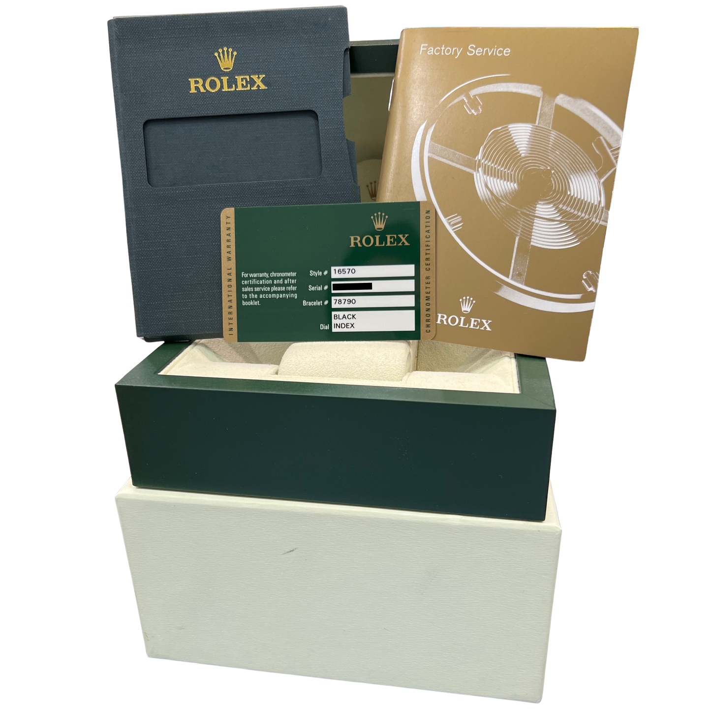 2013 PAPERS Rolex Explorer II 40mm 3186 BLACK REHAUT Steel 16570 Watch BOX