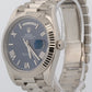 Rolex Day-Date President 40mm BLUE ROMAN 18K White Gold Fluted 228239 Watch