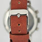 Vintage Wakmann Telemeter Mile Chronograph Steel Silver 37mm Leather Watch