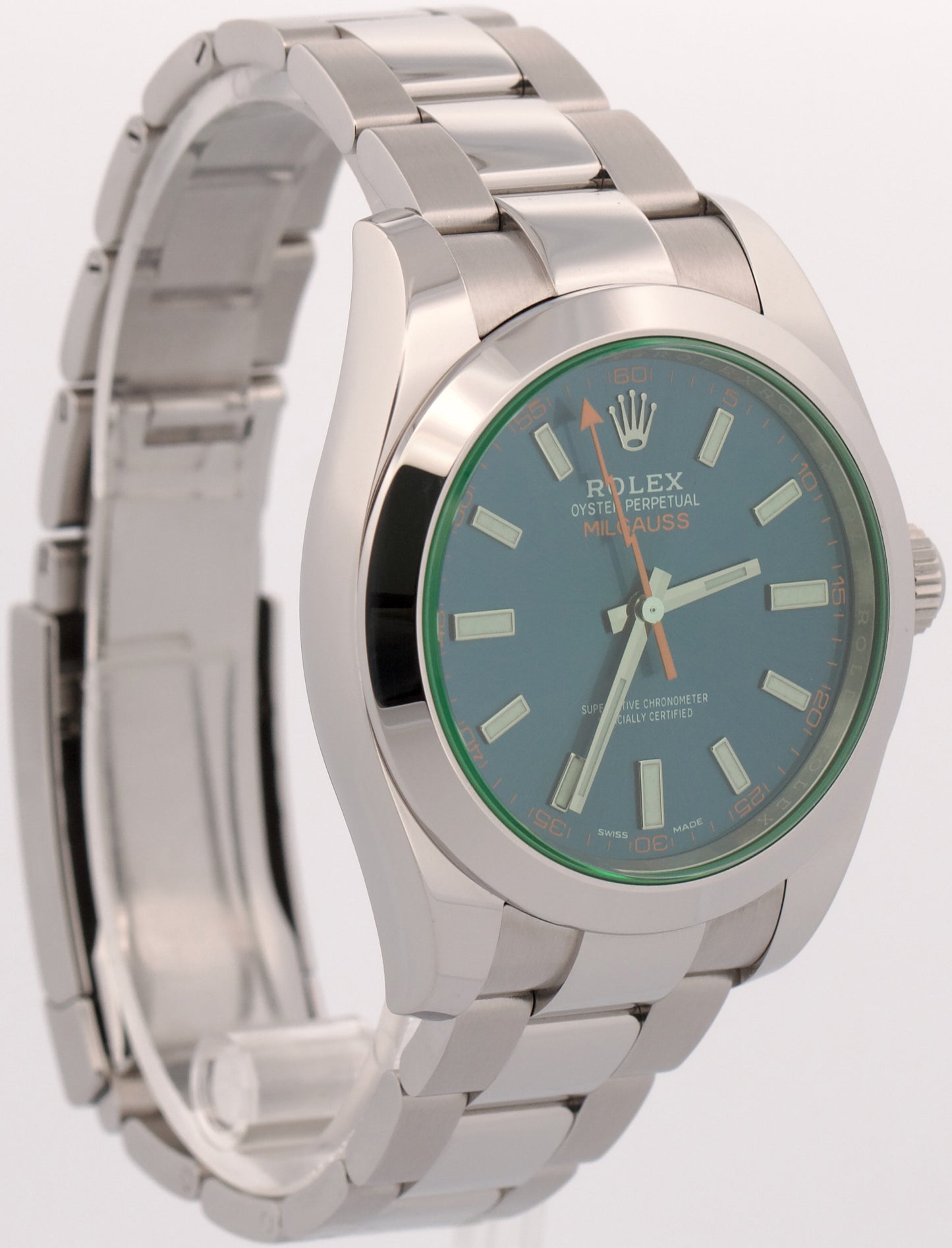 2023 PAPERS Rolex Milgauss BLUE 40mm Z-Blue Green 116400 GV Stainless Watch BOX
