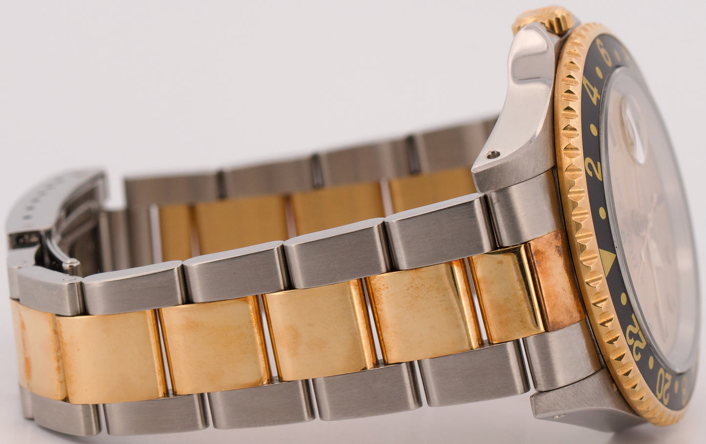 Rolex GMT-Master II SERTI CHAMPAGNE DIAMOND Two-Tone Gold Steel 40mm 16713 BOX