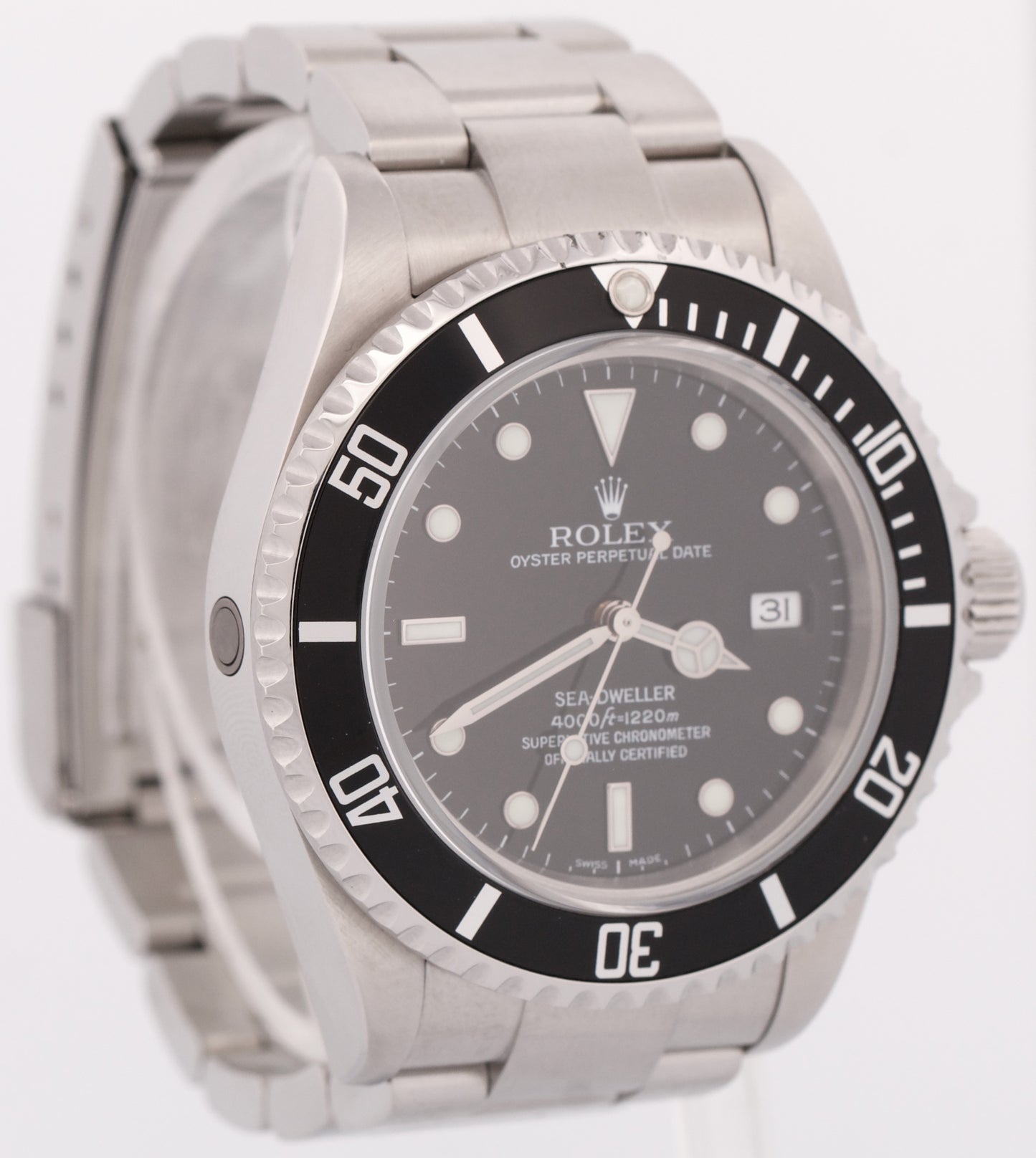 Rolex Sea-Dweller 40mm Black Oyster NO-HOLES Stainless Steel Date Watch 16600