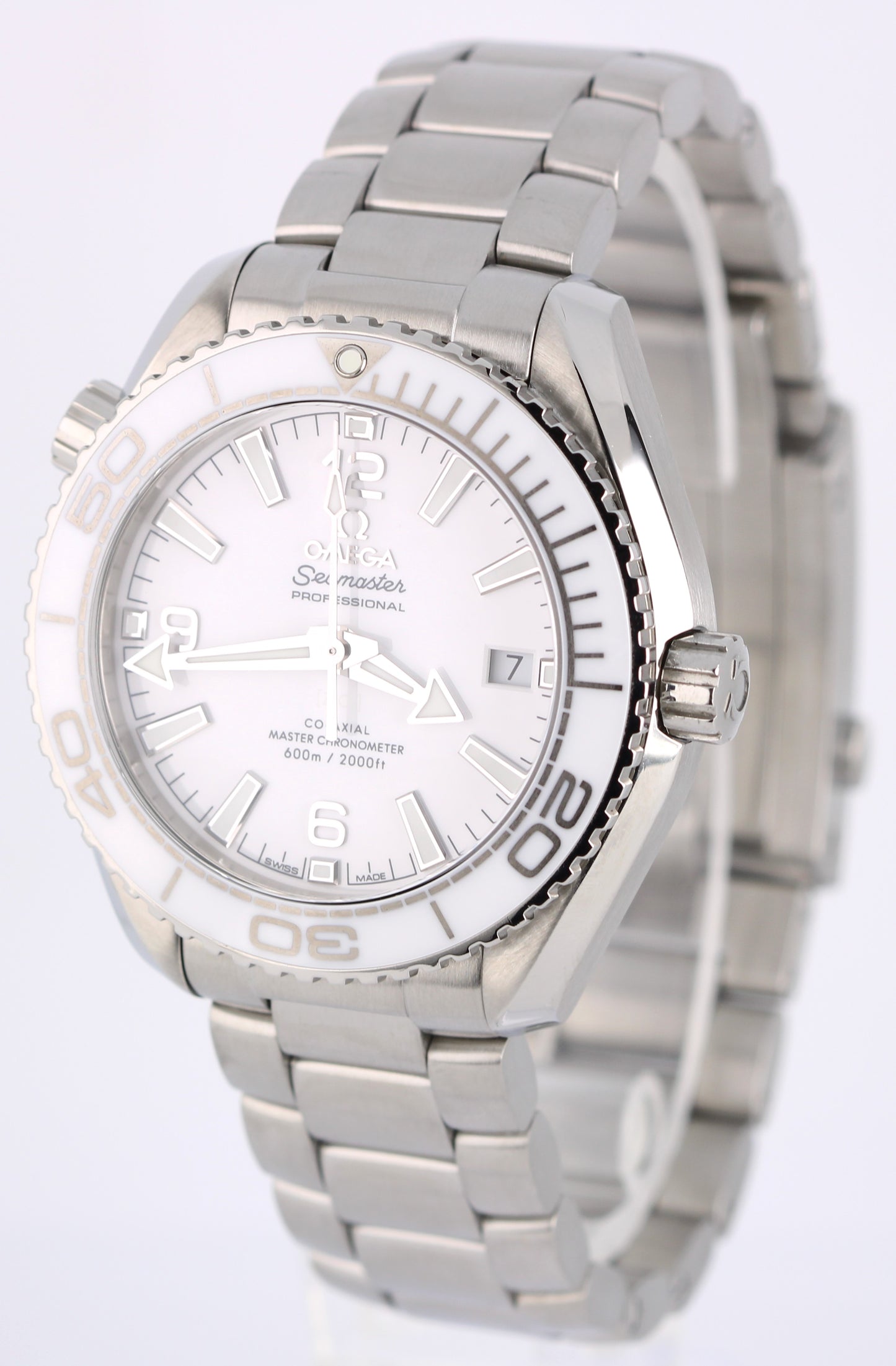 Omega Seamaster Planet Ocean PAPERS WHITE 39.5mm 215.30.40.20.04.001 Watch BOX