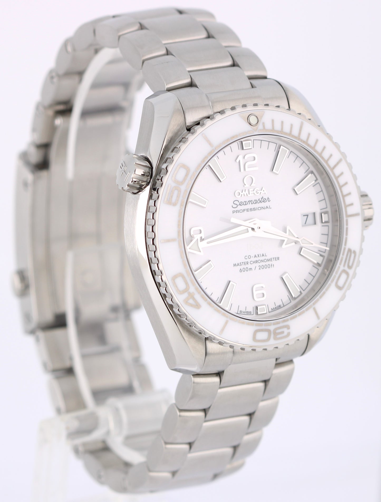 Omega Seamaster Planet Ocean PAPERS WHITE 39.5mm 215.30.40.20.04.001 Watch BOX