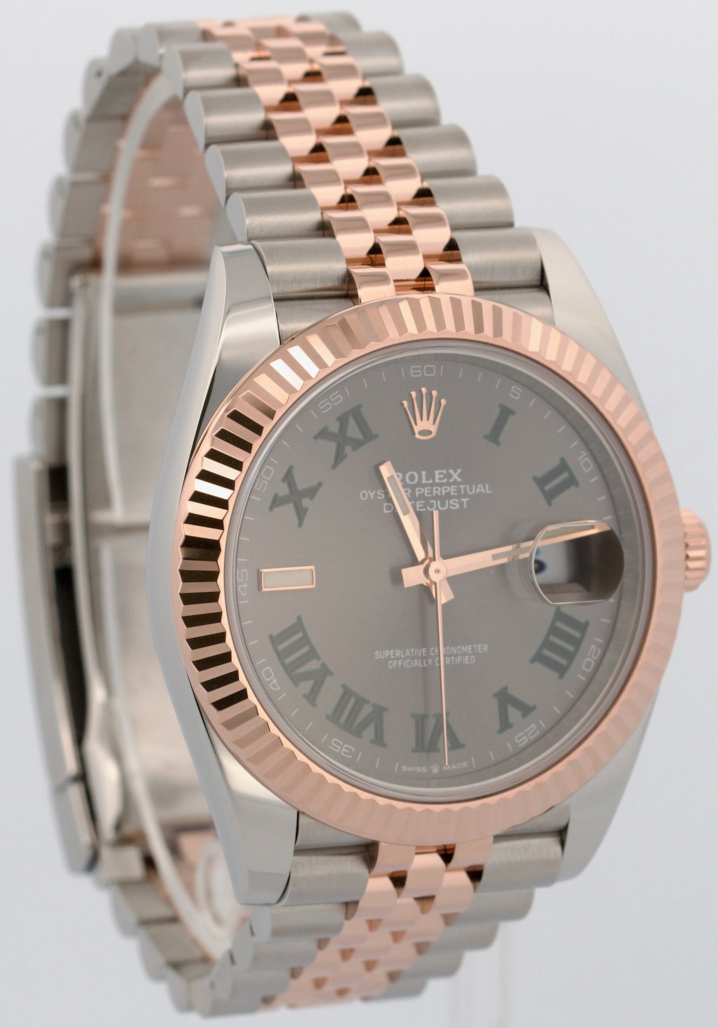 2021 PAPERS Rolex DateJust 41mm WIMBLEDON Steel 18K Rose Gold JUBILEE 126331 BOX