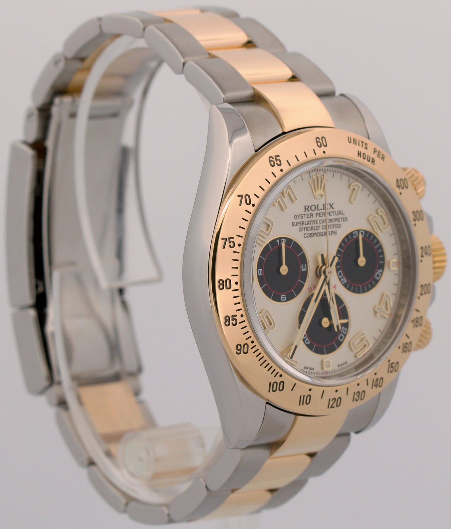 2011 PAPERS Rolex Daytona Cosmograph PANDA Ivory 18K Gold Steel 116523 BOX