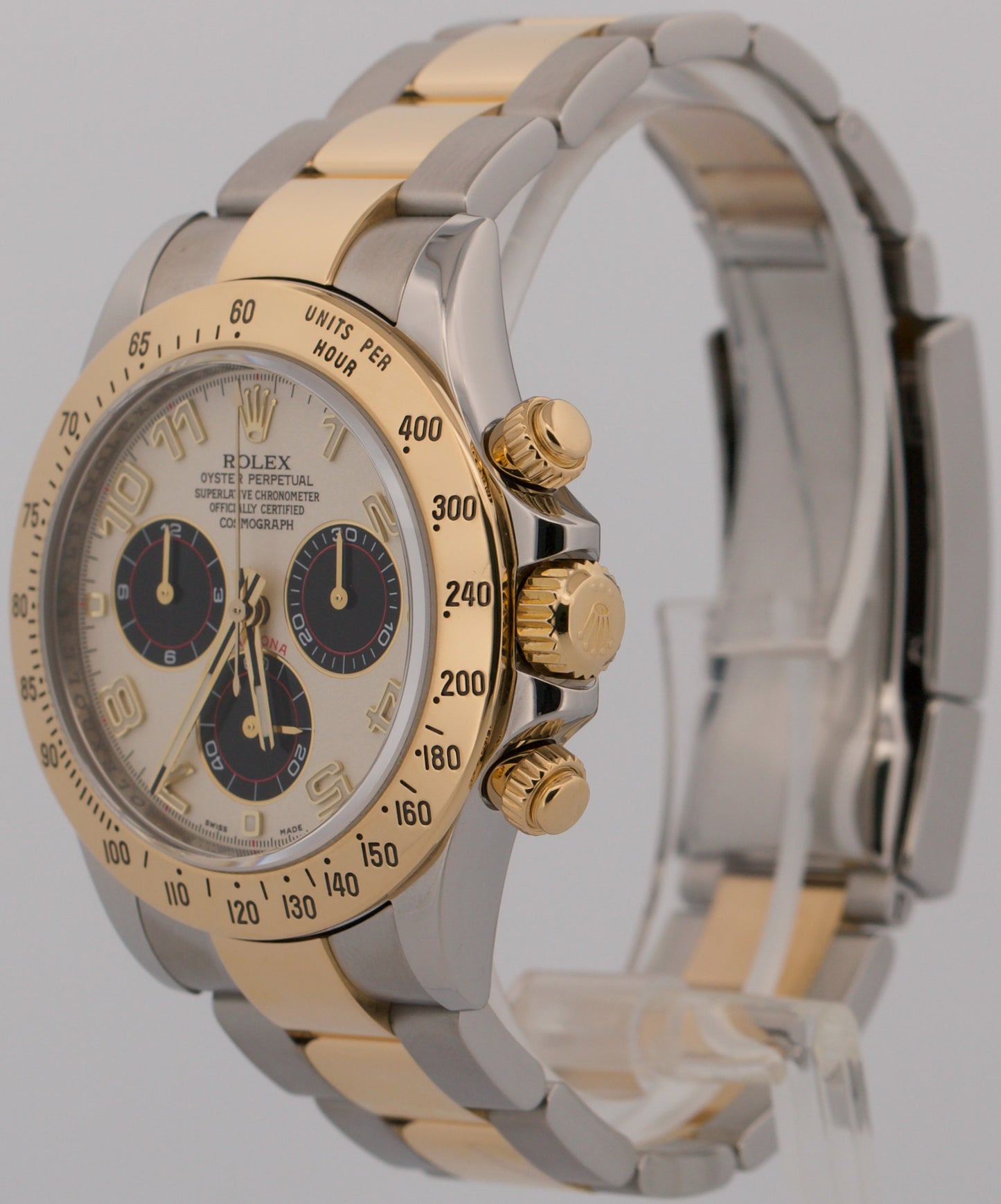 2011 PAPERS Rolex Daytona Cosmograph PANDA Ivory 18K Gold Steel 116523 BOX