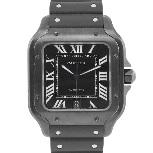 Cartier Santos 39.8mm ADLC Black Stainless Steel 4072 Watch WSSA0039