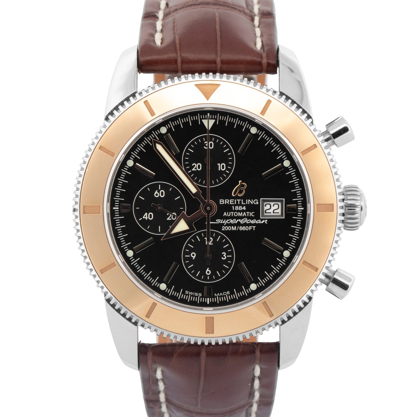 PAPERS Breitling Superocean 46 Stainless Steel 18K Rose Gold 46mm U13320 BOX