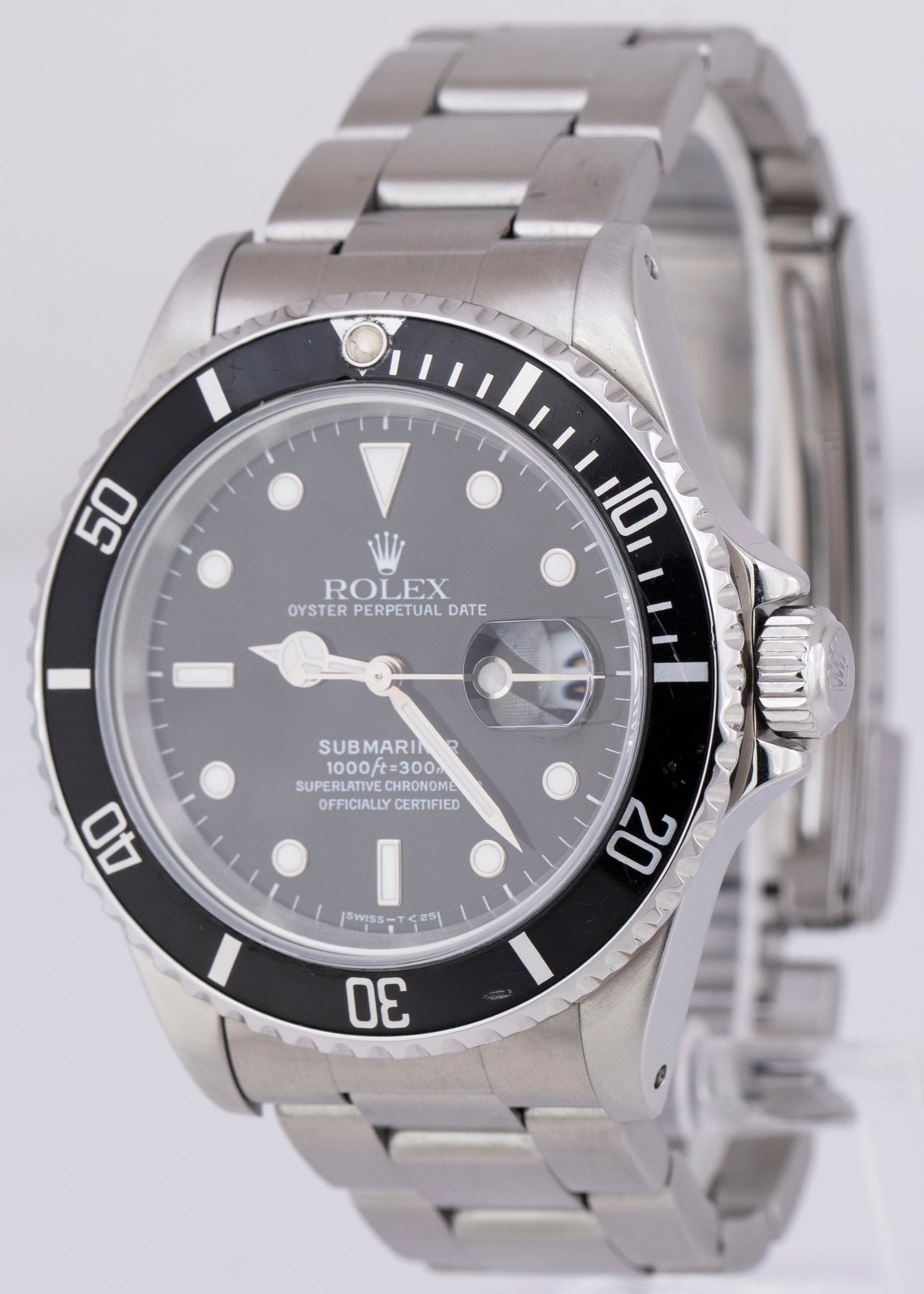 Rolex Submariner Date 40mm Black Stainless Steel Automatic Oyster Watch 16610