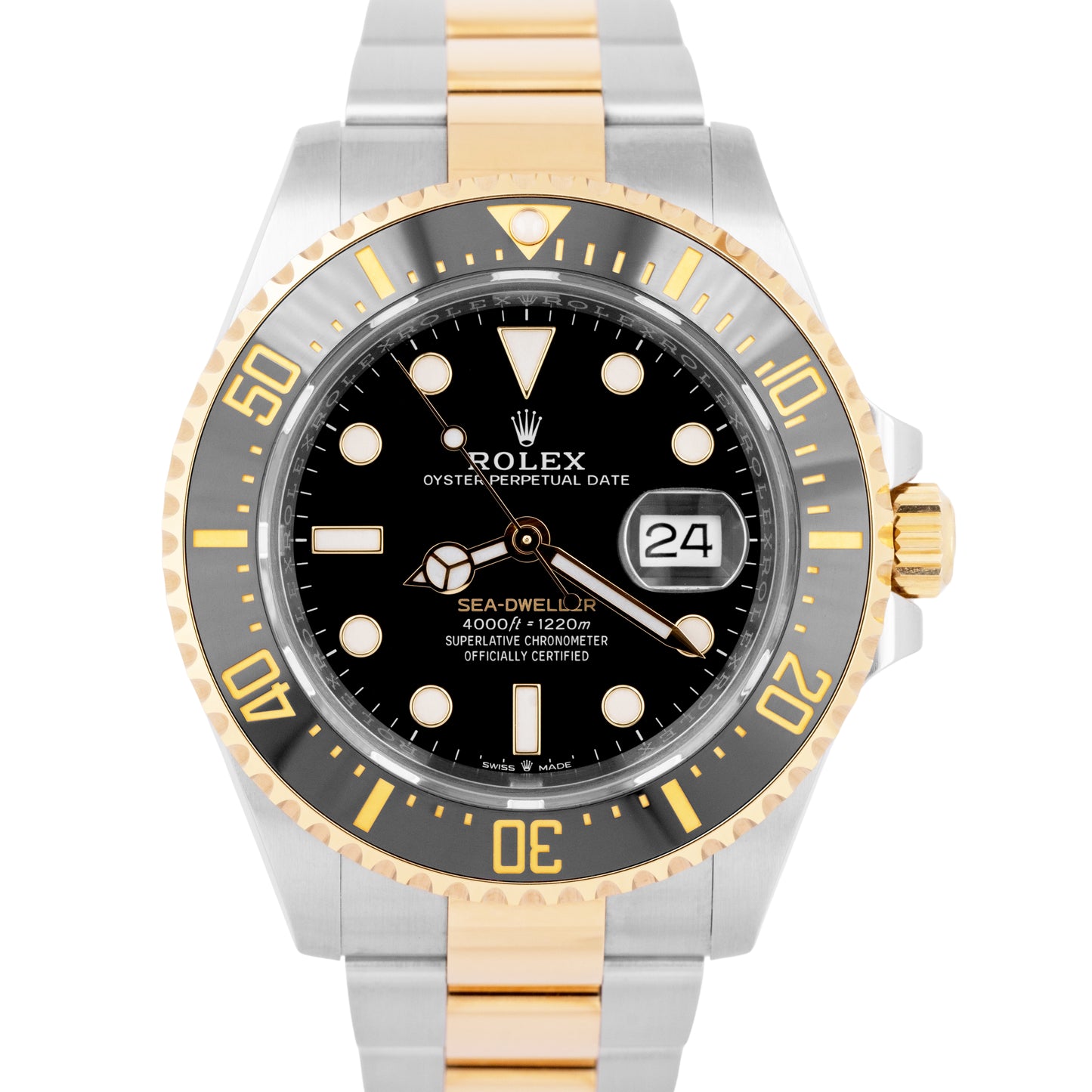 2023 NEW PAPERS Rolex Sea-Dweller 43mm Two-Tone 18K Gold Steel Black 126603 BOX