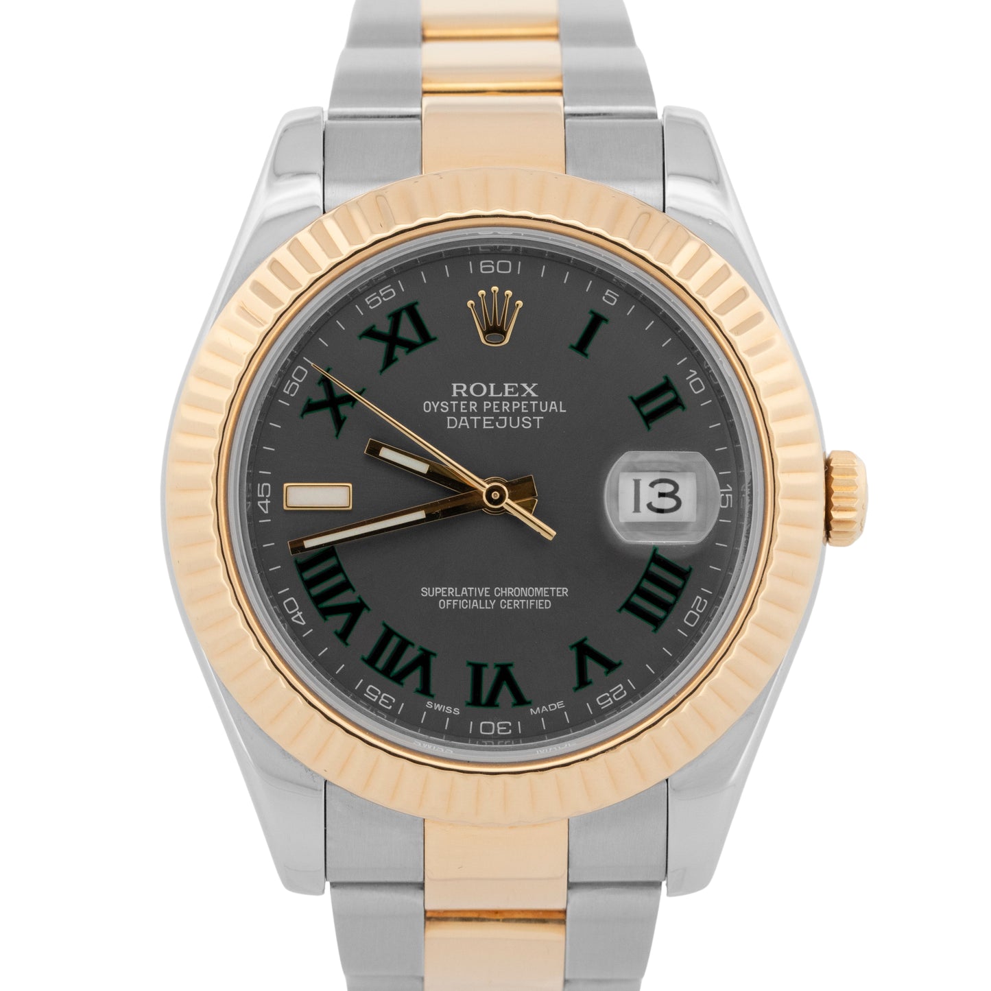 Rolex DateJust II Two-Tone WIMBLEDON Yellow Gold Steel Oyster 41mm 116333 Watch
