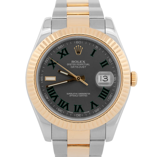 Rolex DateJust II Two-Tone WIMBLEDON Yellow Gold Steel Oyster 41mm 116333 Watch