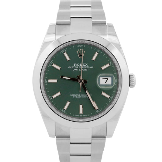 NEW 2026 PAPERS Rolex DateJust 41 MINT GREEN Steel 41mm 126300 Watch BOX