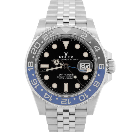PAPERS Rolex GMT-Master II BATGIRL Blue Black Steel JUBILEE 40mm 126710 BLNR BOX