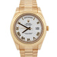 Rolex Day-Date II President WHITE Roman 18K Yellow Gold 41mm 218238 Watch