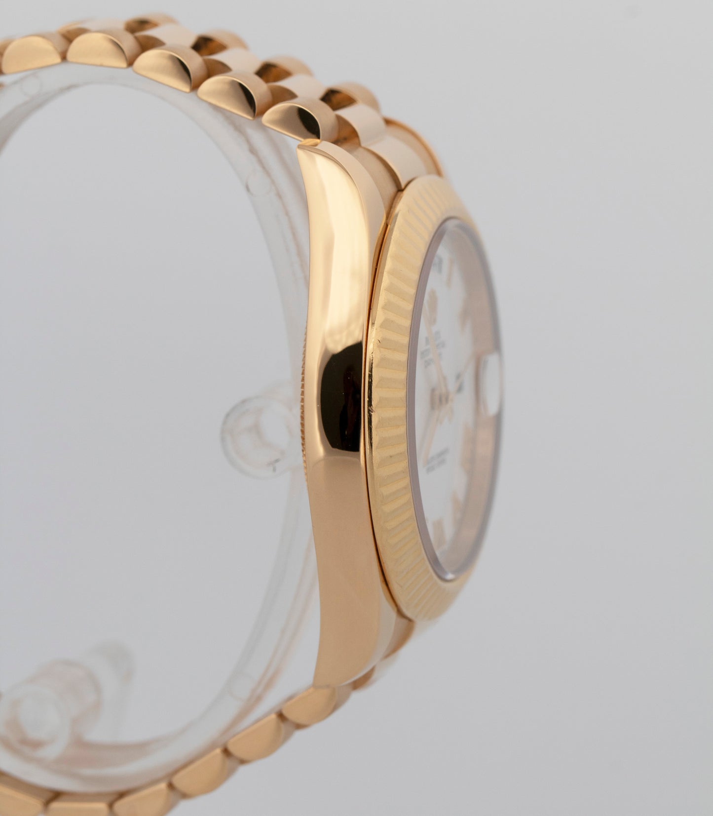Rolex Day-Date II President WHITE Roman 18K Yellow Gold 41mm 218238 Watch