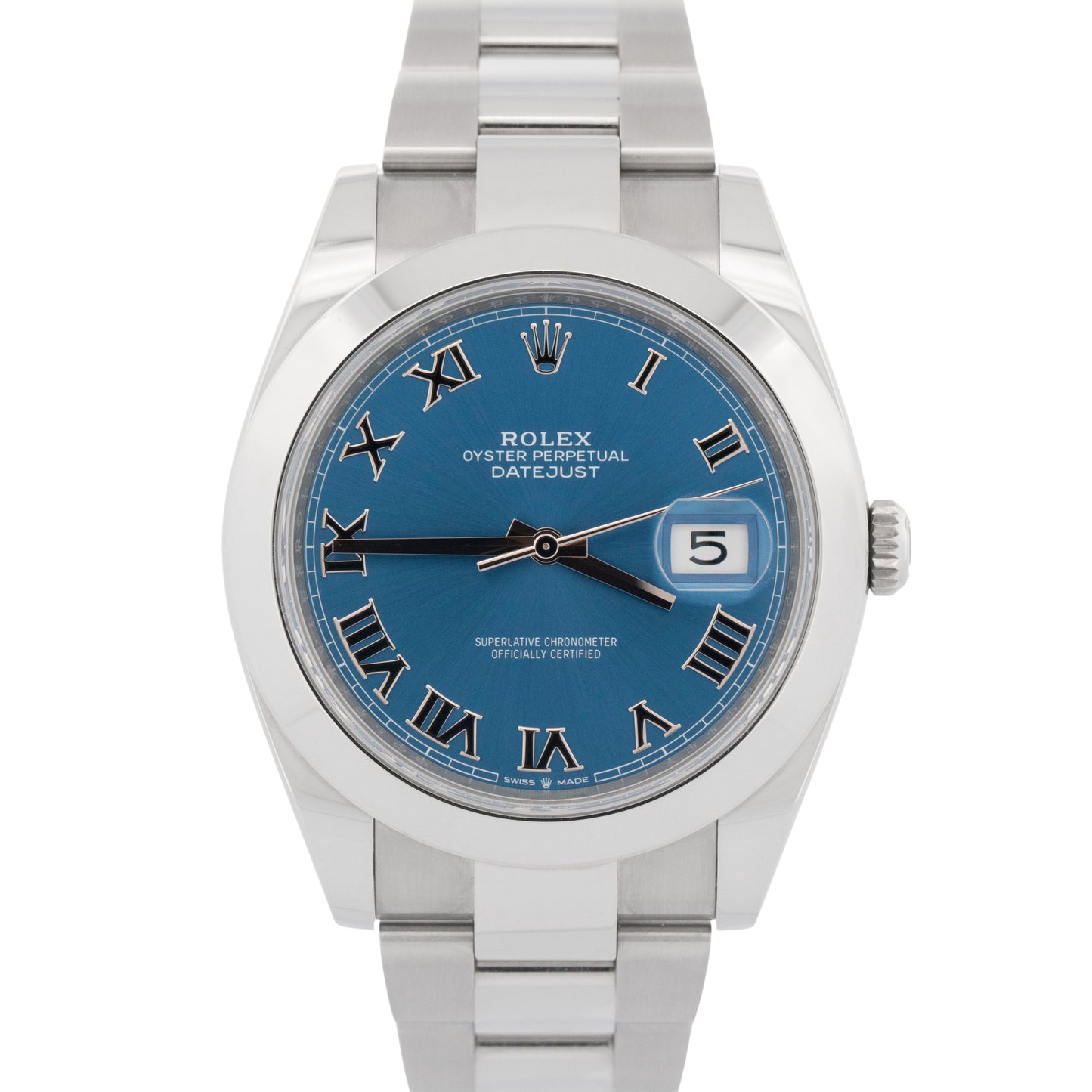 Rolex DateJust 41 AZZURRO Blue Stainless Steel Oyster 41mm Watch 126300